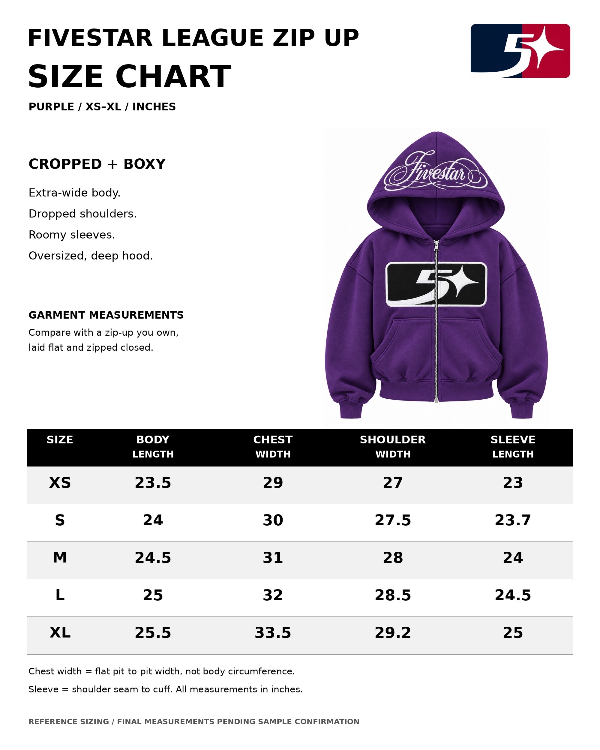 FIVESTAR LEAGUE ZIP-UP (PURPLE)