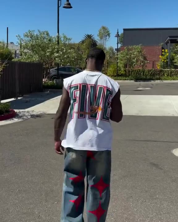 FIVE Cutoff Tee on the street